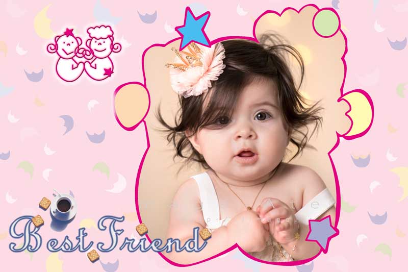 قاب عکس لایه باز کودکانه best friends
