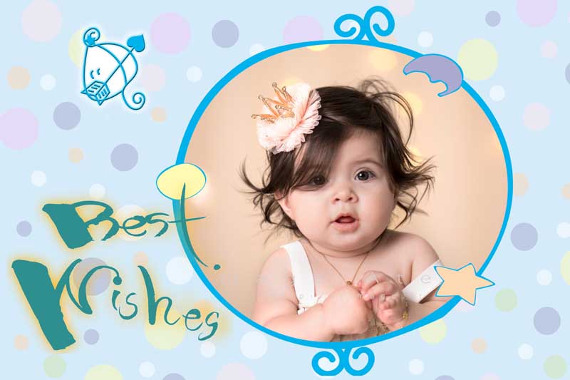 قاب عکس لایه باز کودکانه best wishes