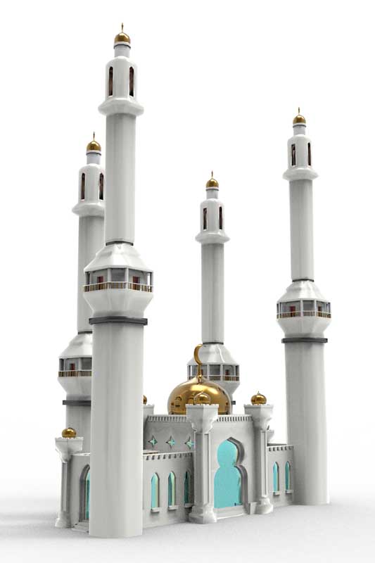 دانلود طرح کلیپ آرت مسجد و گلدسته سفید