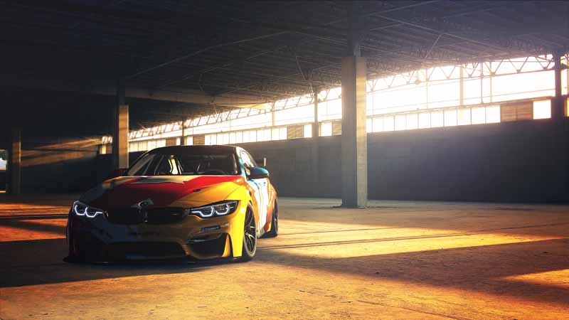 تصویر با کیفیت بی ام و زرد و قرمز Racer