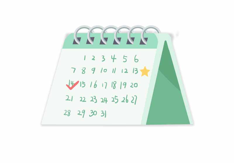 طرح لایه باز کلیپ آرت تقویم رو میزی سفید