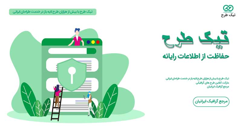 وکتور مفهومی حفاظت از اسناد رایانه