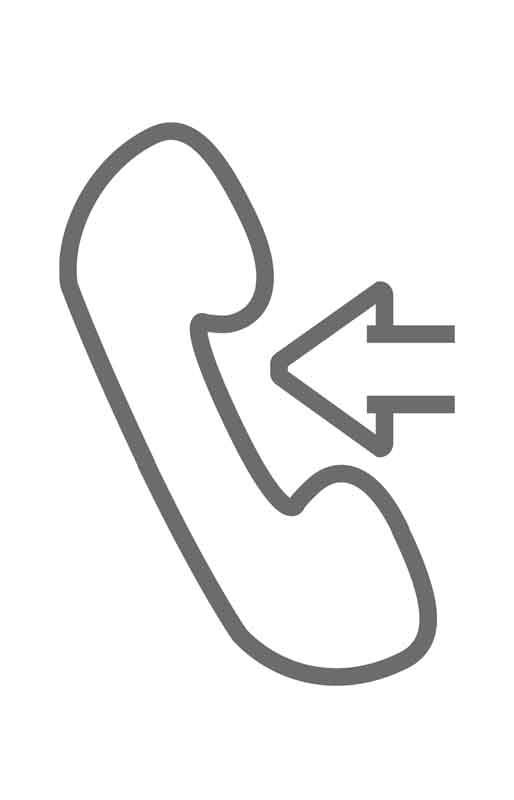 طرح آیکون تماس ورودی سفید