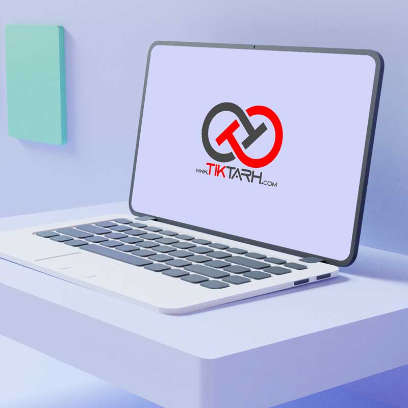 دانلود طرح موکاپ لپ تاپ روی میز