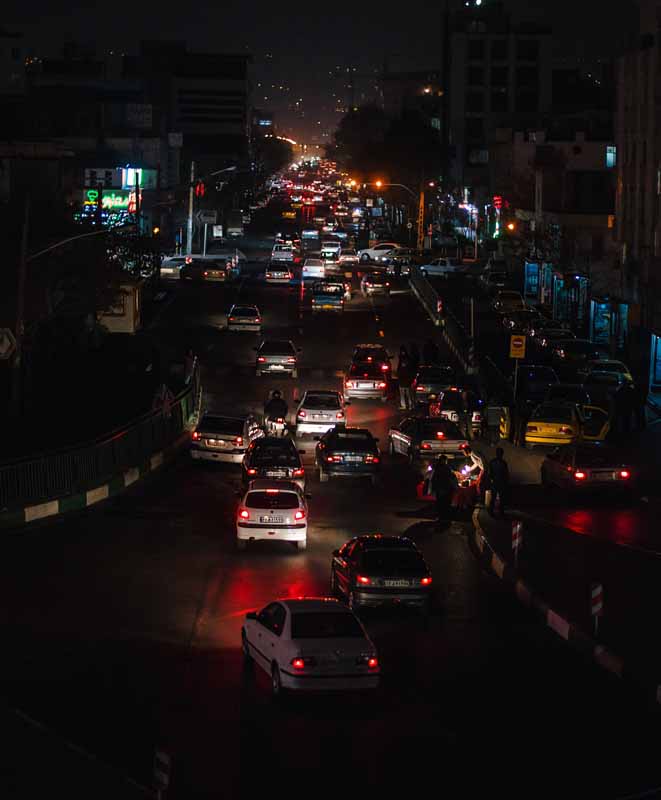 عکس خیابان شهر تهران در شب