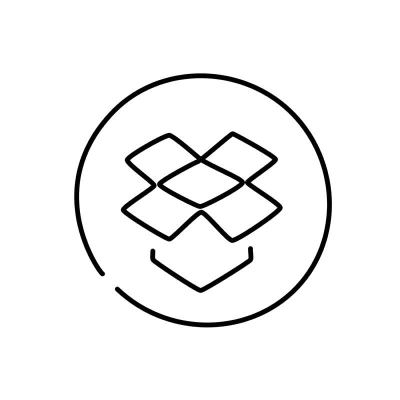 طرح آیکون دراپ باکس سفید