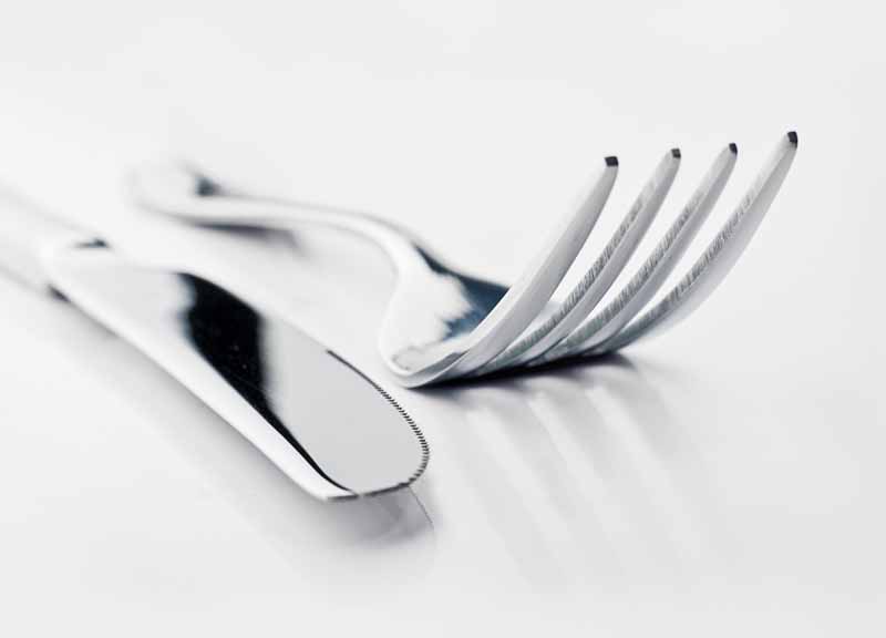 عکس کارد و چنگال نقره ای