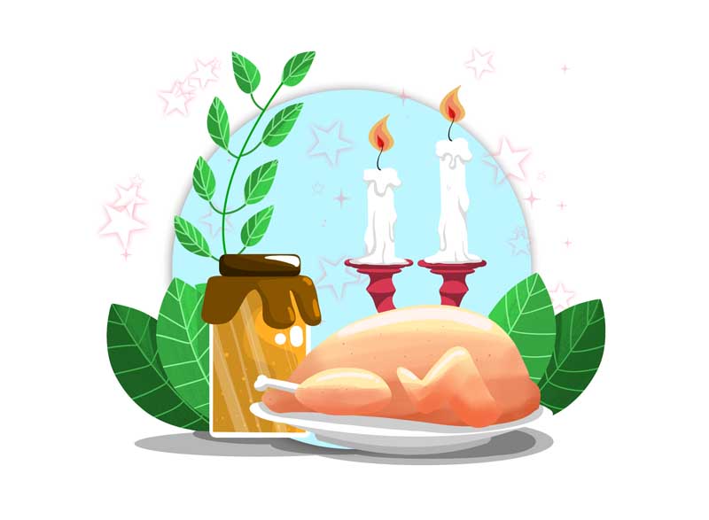 طرح لایه باز کلیپ آرت سفره شام