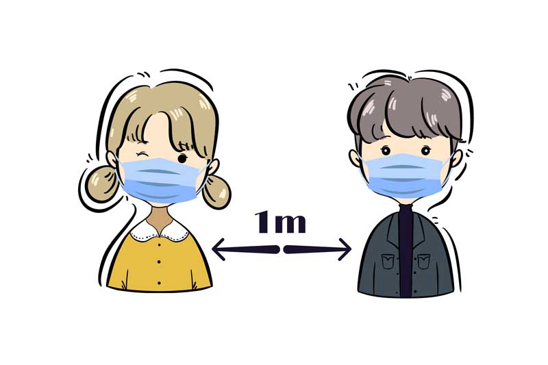 طرح لایه باز کلیپ آرت فاصله اجتماعی یک متری
