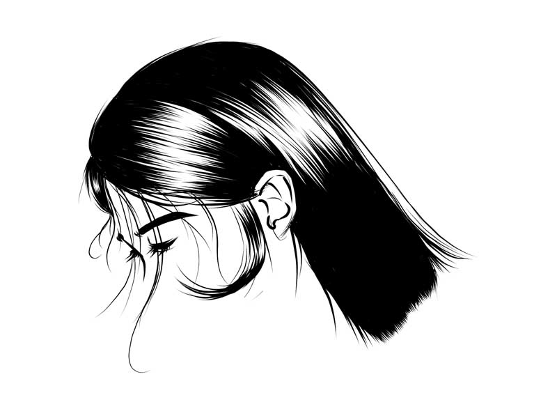طرح لایه باز کلیپ آرت مدل مو زنانه