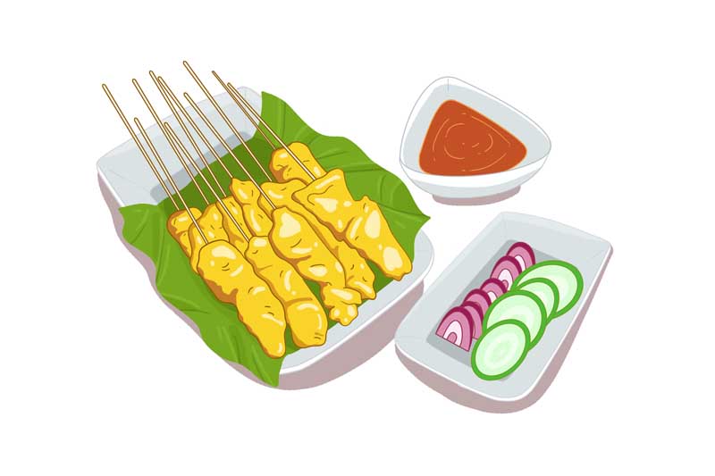 طرح لایه باز کلیپ آرت جوجه کباب زرد
