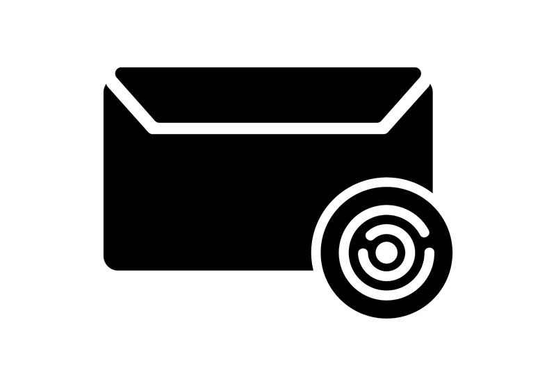 طرح آیکون پاکت مشکی