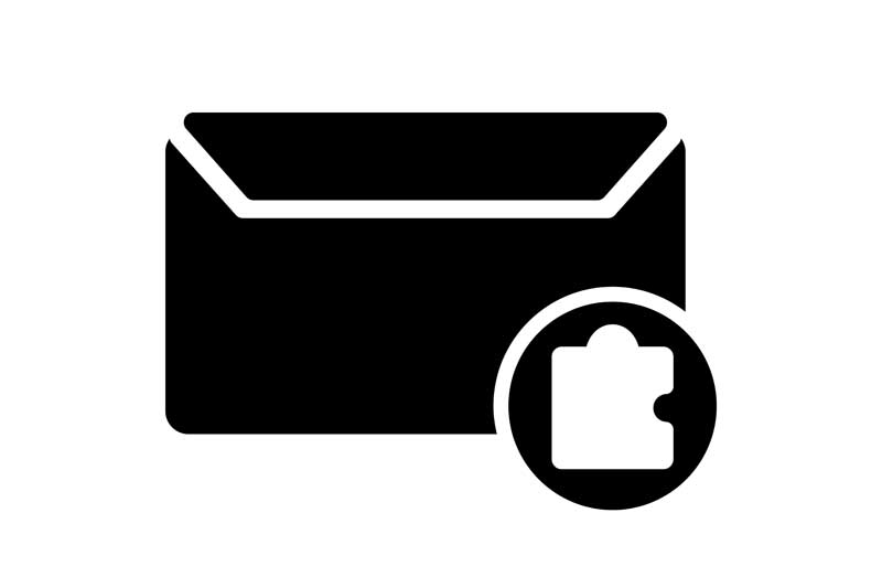 طرح آیکون پاکت پیام مشکی