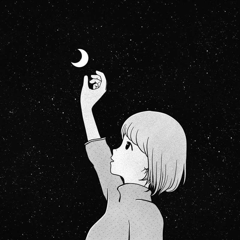 عکس فانتزی دختر بچه و ماه
