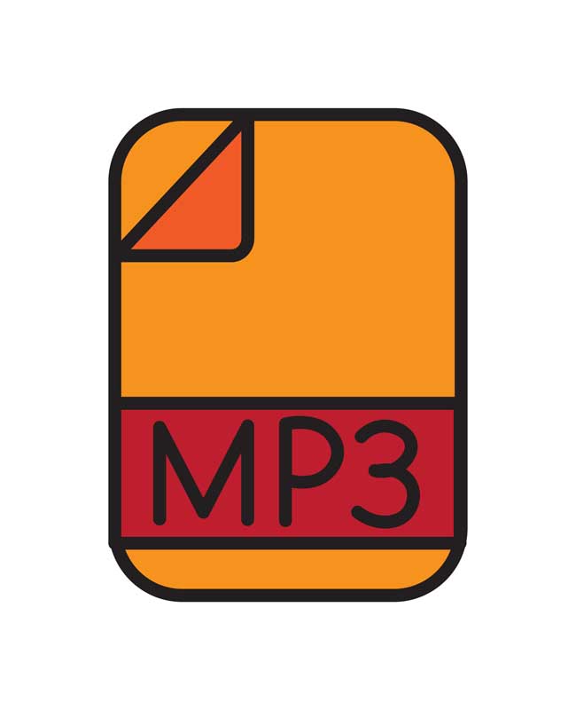 طرح آیکون فایل mp3 نارنجی