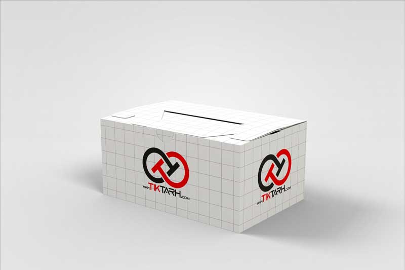 طرح موکاپ جعبه دستمال کاغذی