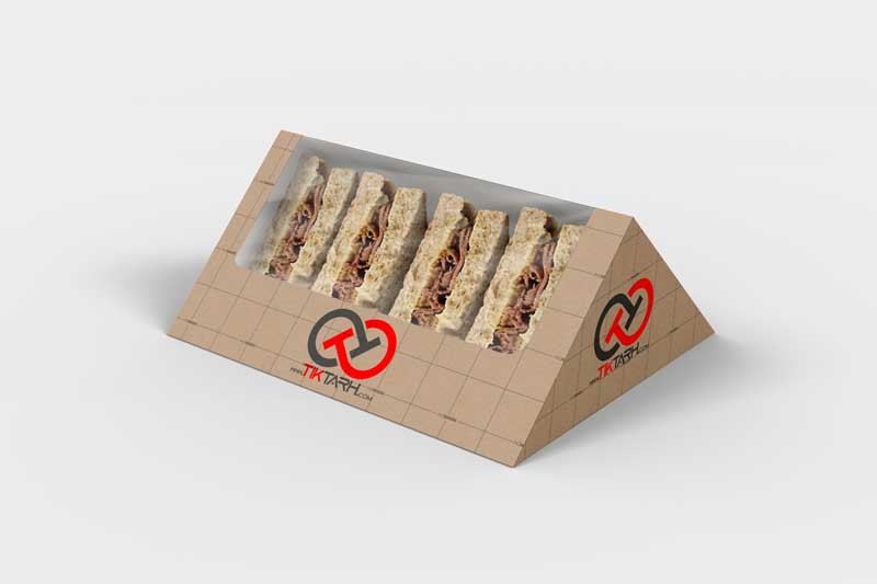 طرح موکاپ جعبه مثلثی ساندویچ