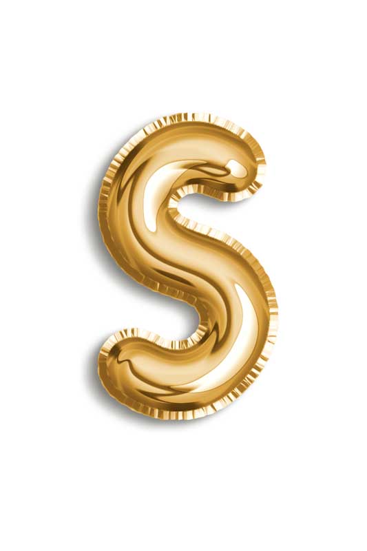 طرح کلیپ آرت بادکنک حرف S