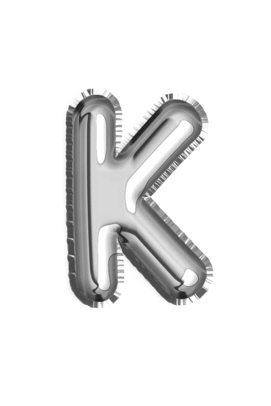 طرح کلیپ آرت بادکنک فویلی حرف K