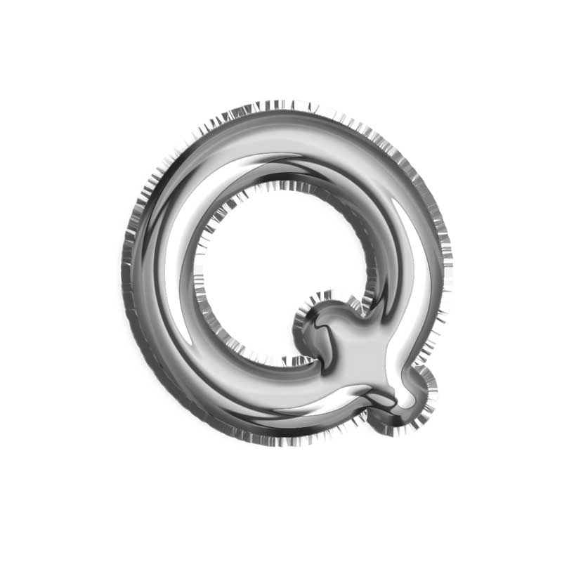 طرح کلیپ آرت بادکنک فویلی حرف Q