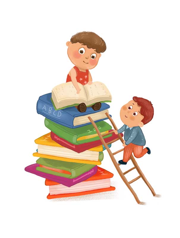 کلیپ آرت لایه باز کتابخوانی کارتونی