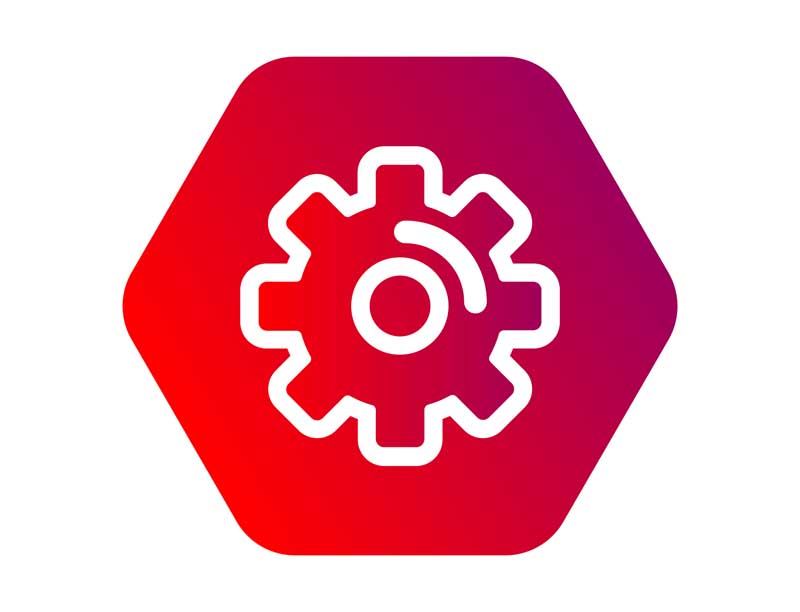 طرح با کیفیت آیکون تنظیمات شش ضلعی