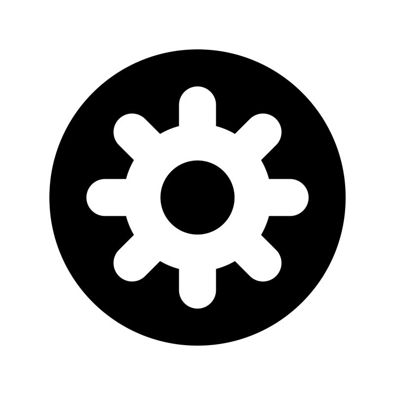 طرح با کیفیت آیکون تنظیمات مشکی