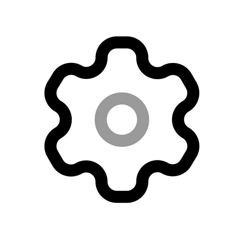 طرح با کیفیت آیکون تنظیمات مشکی و طوسی