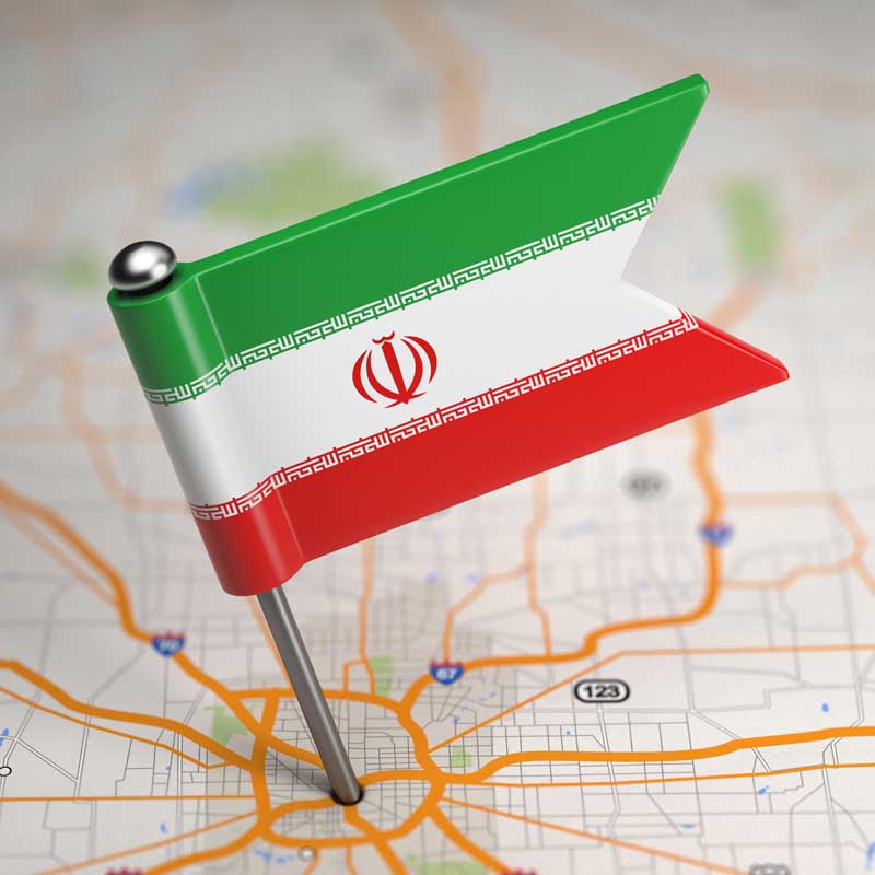 تصویر با کیفیت پرچم ایران روی نقشه راه ها