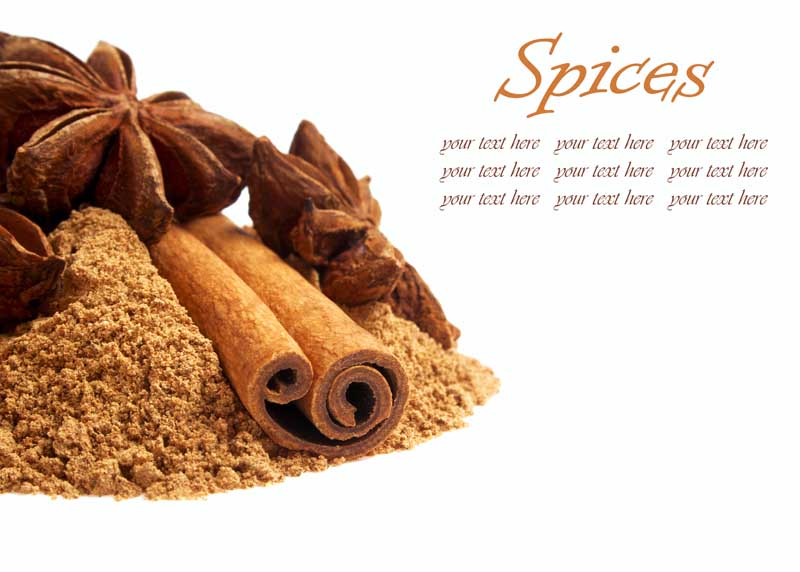 دانلود عکس گرافیکی پودر دارچین و چوب دارچین