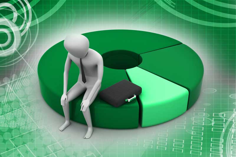 دانلود عکس آدمکی روی نمودار دایره ای