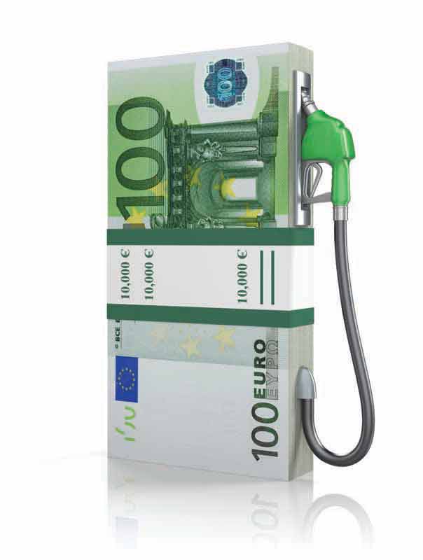دانلود تصویر با کیفیت پمپ بنزینی به شکل اسکناس یورو