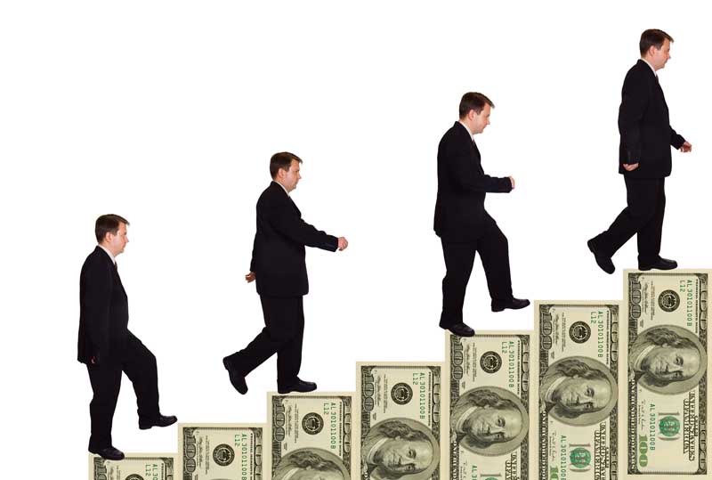 دانلود تصویر با کیفیت بالا رفتن از ستون های نموداری به شکل دلار