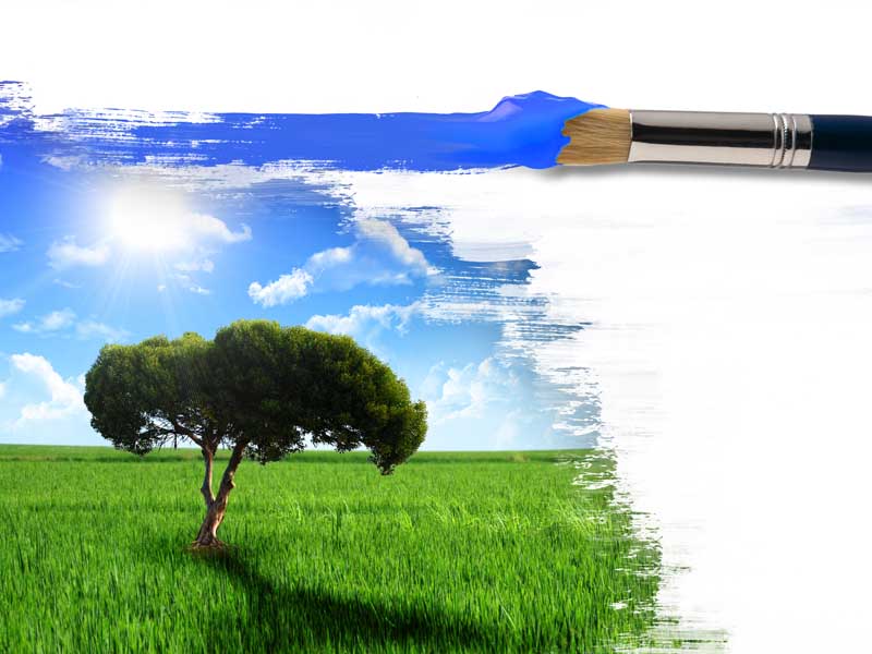 دانلود تصویر نقاشی درخت سرسبز