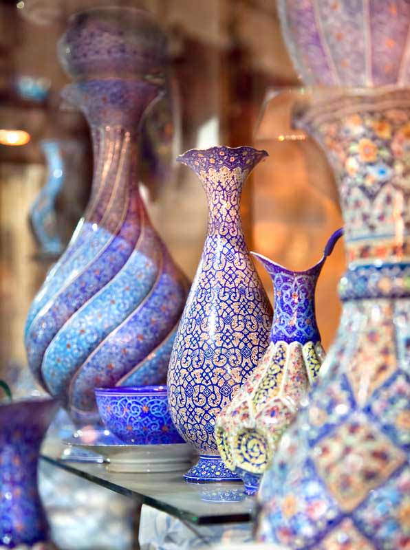 دانلود عکس زیبا از گلدان های مینا کاری شده
