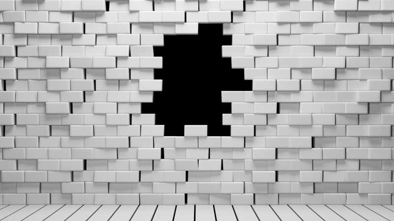 تصویر با کیفیت پس زمینه دیوار آجری سوراخ