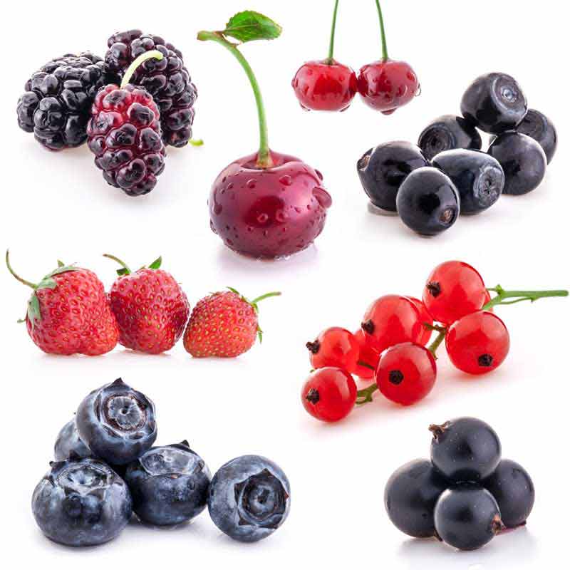 عکس لارج فرمت از تمشک و گیلاس
