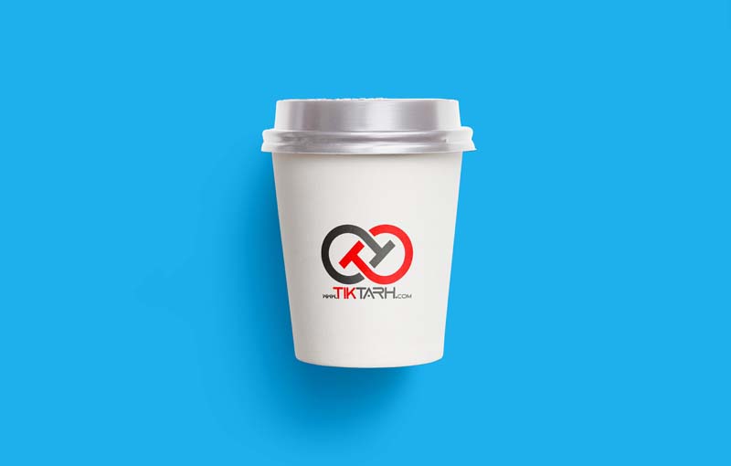 موکاپ لیوان یکبار مصرف درب دار