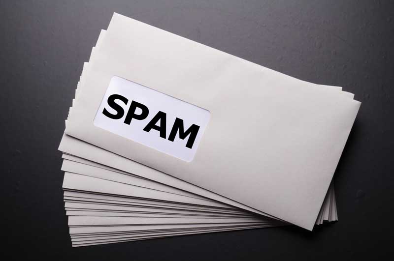 عکس از پاکت نامه با نوشته SPAM
