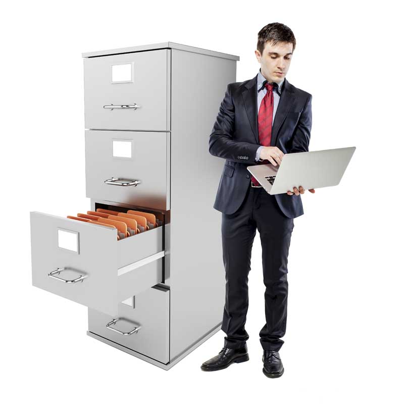 تصویر با کیفیت از کارمند و فایل کابینت
