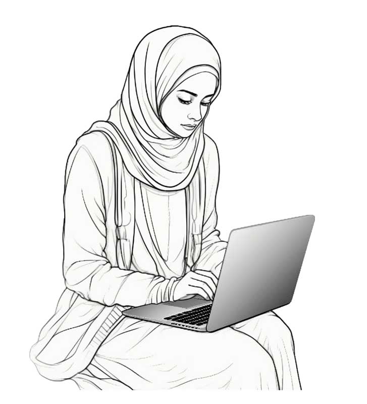 دانلود طرح کلیپ آرت خانم و لپتاپ