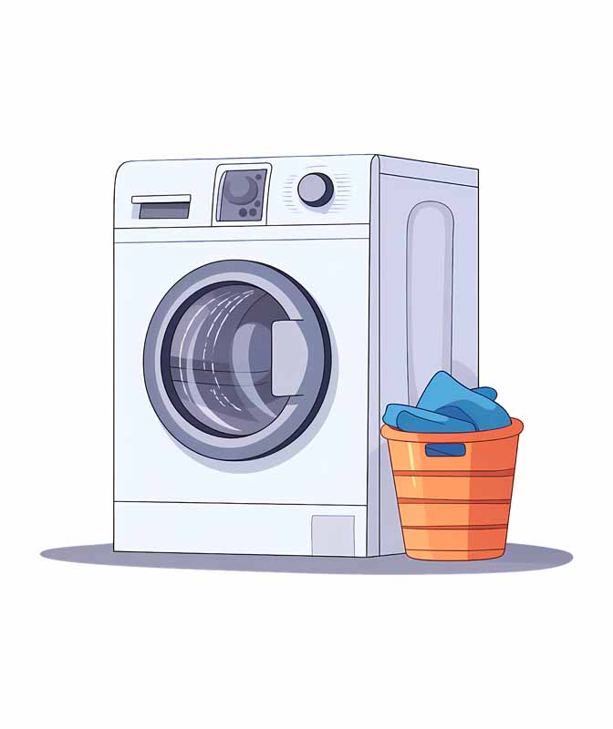 دانلود طرح ماشین لباسشویی و سبد رخت