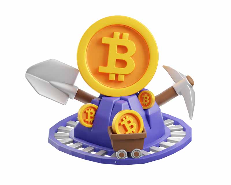 دانلود طرح آیکون بیت کوین و بیل و کلنگ