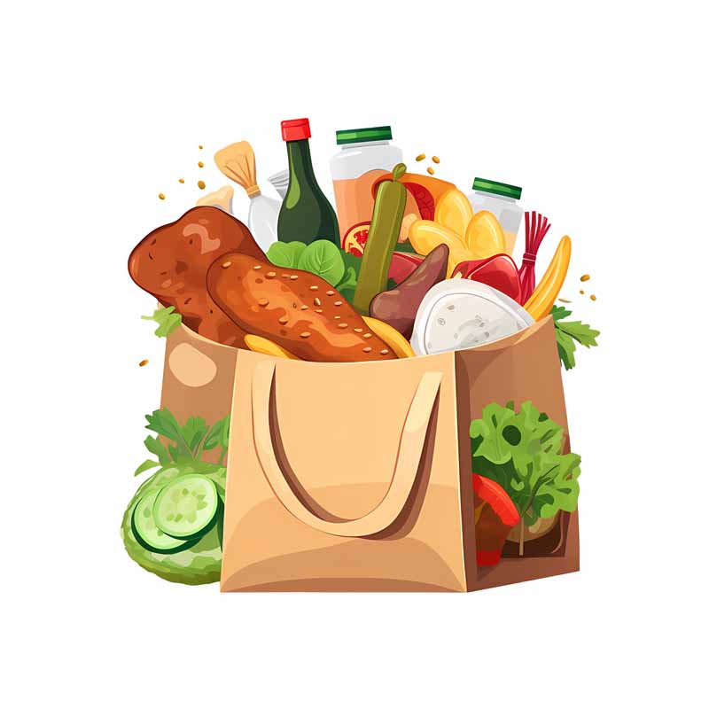 دانلود طرح ساک خرید میوه و نان