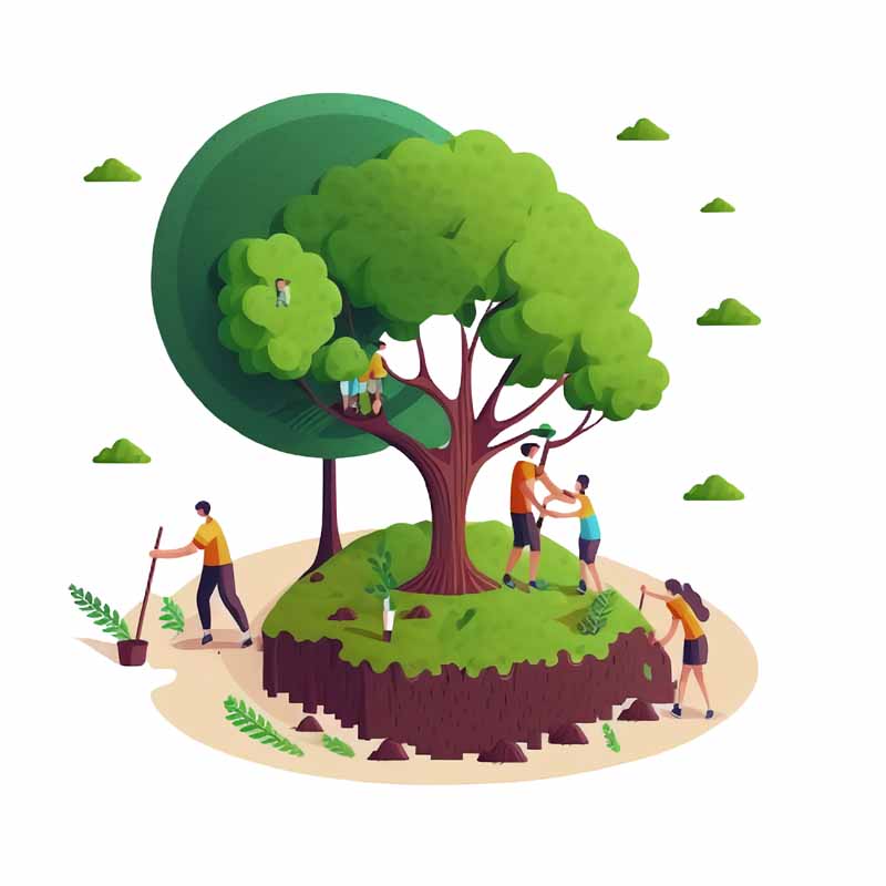 وکتور مفهومی محافظت از درخت