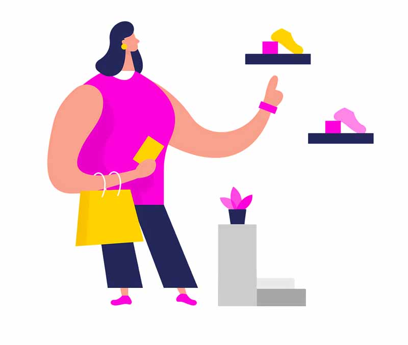 وکتور مفهومی نمایش کفش