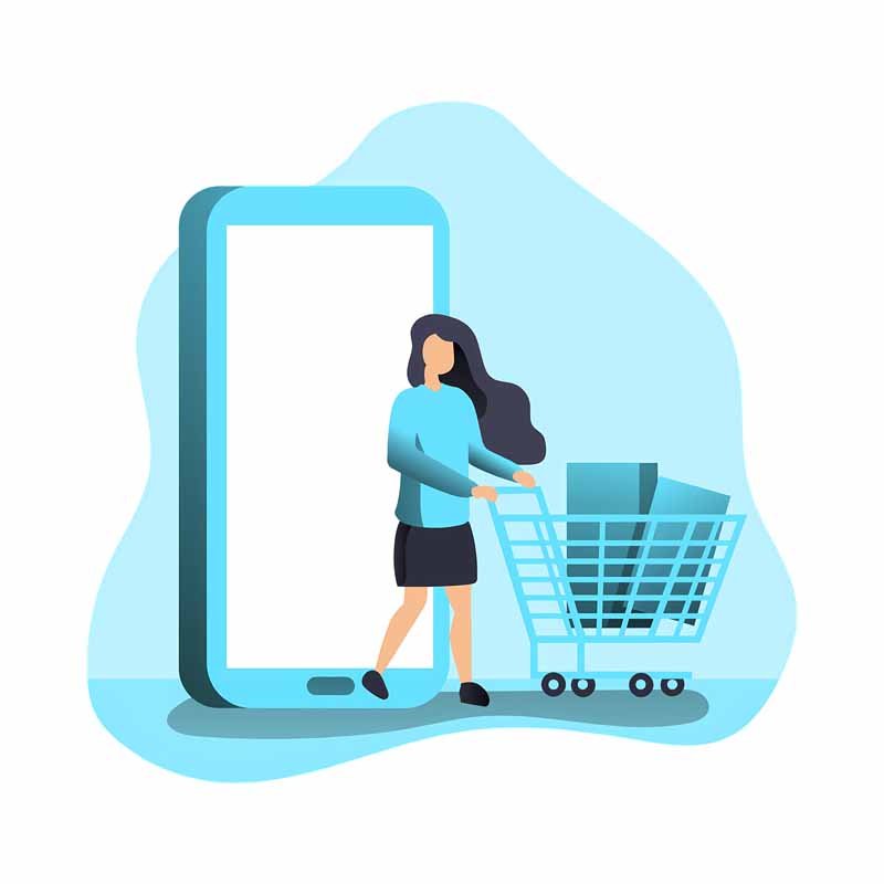 وکتور مفهومی دریافت کالای سفارش مجازی