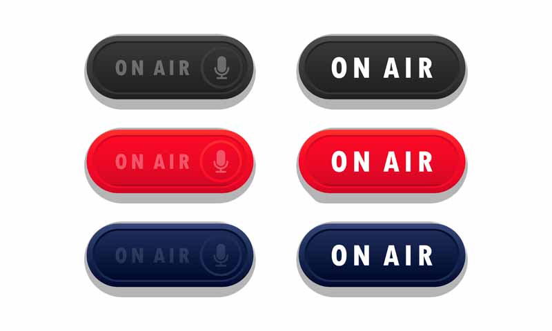 طرح لایه باز دکمه درحال پخش ON AIR
