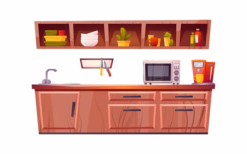 دانلود طرح کابینت آشپزخانه صورتی