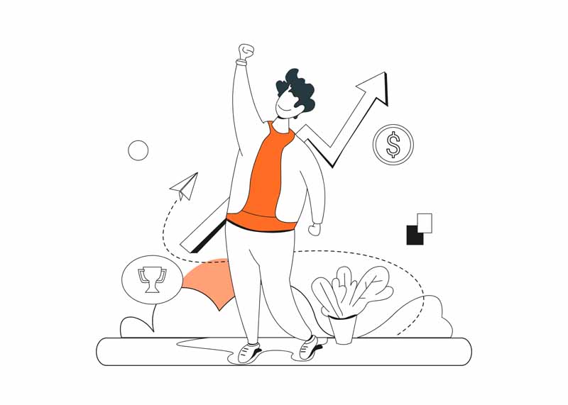 وکتور مفهومی پیش به سوی موفقیت